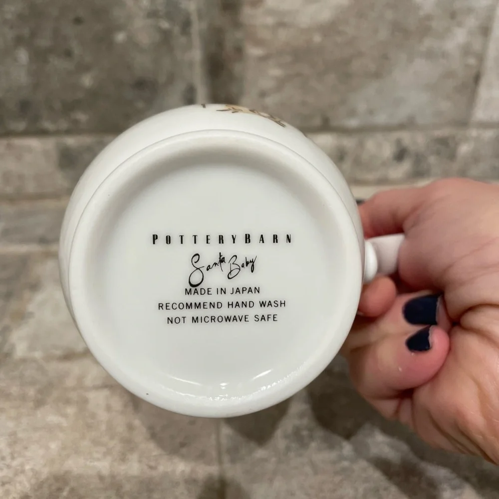 ❤️ POTTERY BARN SANTA BABY VINTAGE HOLIDAY COFFEE MUG NEW